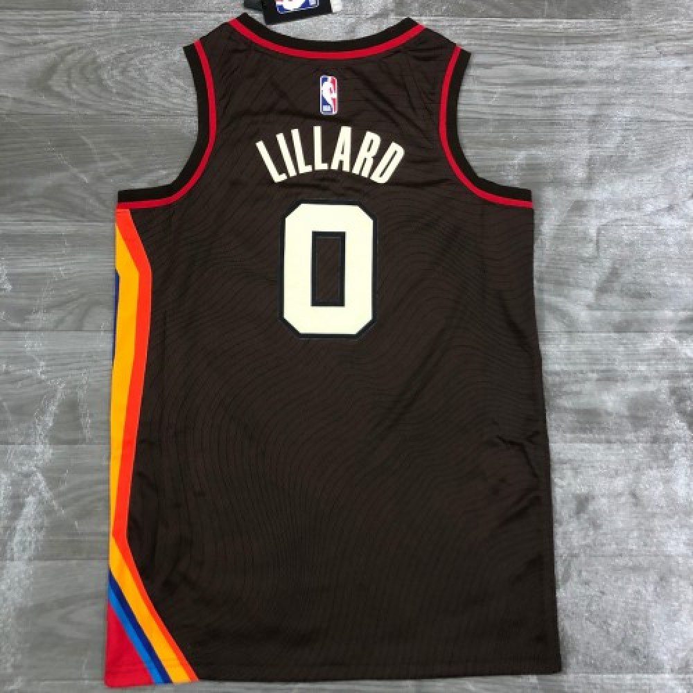 Men's Portland Trail Blazers Damian Lillard #0 Brown 20/21 Swingman Player Jersey–City Edition-Pro Kit Vault | Brand New 26/27 Sports Jerseys